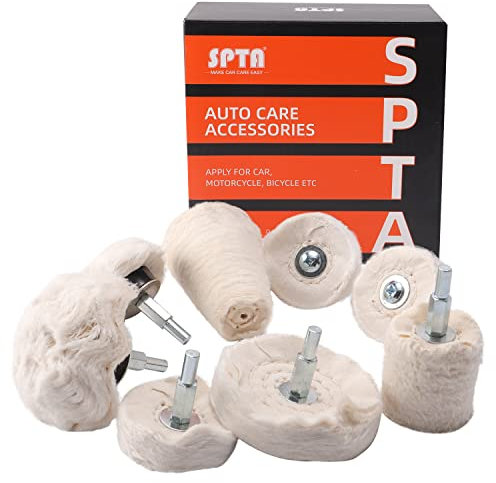 Disques de polissage, SPTA 9 pièces Tampon de Roue de Polissage Kit Polissage Roue Conique/cylindrique//Mushroom/T-Shaped Wheel Grinding Head Avec 1/4 'poignée pour métal Aluminium, acier inoxydabl