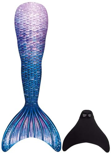 BAWADE Meerjungfrauenflosse für Mädchen – Meerjungfrau Flosse Schwimmen Meerjungfrauenschwanz Passend für 110-170cm Höhe, Mehrfarbig (G-02), 160