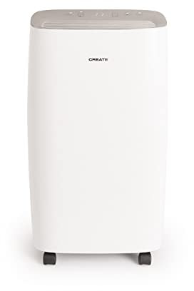 CREATE/DRYPLUS XL CUBIC/Déshumidificateur 10 L/jour - 40m²l Blanc/Filtre à air lavable, Ecran tactile, 80% de réduction d'humidité, Système de refroidissement écologique R290, 220W