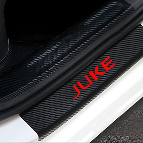 Qirc Juke Auto-Aufkleber für Schwellen, Dekoration, Kohlefaser, Vinyl, Autozubehör, Auto-Styling, 4 Stück (rot)