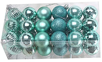 Herbests Weihnachtskugeln Ornamente für Weihnachtsbaum, 36 Stück Weihnachtsbaum Bälle Hängende Kugeln Christbaumkugeln Weihnachtsbaumschmuck für Urlaub, Hochzeit, Party, Dekoration,Blau