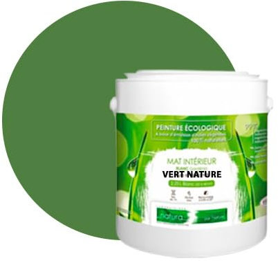 BOX DECO COULEURS Peinture murale naturelle écologique aspect mat intérieur Natura - 2,5L / 33m², Vert Nature