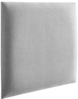 RAVIO Wandpolster | Wandkissen Bett für Schlafzimmer, Kinderzimmer, Büro, Diele | Wandpolster Bett- Grau, 40 x 40 cm | Gepolsterte Wandpaneele – Serie Mono