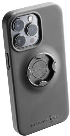 Interphone - Spezielle iPhone 13 PRO-Hülle für Quiklox-Lenker oder Spiegelvorbauten - QUIKLOX Modular System - Motorrad Handyhalter - Schnellverschlusshaken