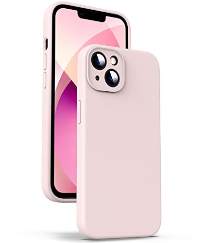 Supdeal Custodia in Silicone Liquido per iPhone 13, [Protezione Fotocamera] [Anti-Impronta Digitale] [Ricarica Wireless], Scatola in Microfibra Incorporata, 6,1, Rosa