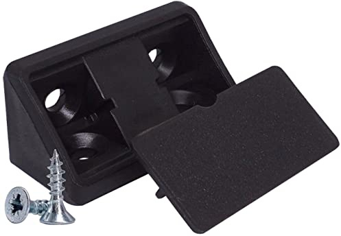 SKIR'CO 20 staffe per mensole nere 44 x 20 x 20 mm, 90 gradi, giunto ad angolo retto in plastica, viti incluse (20, nere)