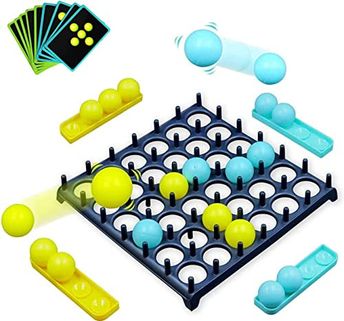 EKKONG Bounce Off Party Game, Abprallen Party-Spiel Jumping Ball Tabletop Game mit 16 Bounce Off Bällen, 9 Herausforderungs Karten, 1 Spielgitter, Brettspiele für Kinder und Erwachsene