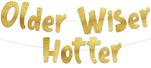 Lustiges goldenes Glitzer-Banner – Happy Damen und Herren Geburtstagsparty-Dekoration, Zubehör, Ideen und Geschenke – 21., 30., 40., 50., 60., 70., 80. Geburtstag für Erwachsene