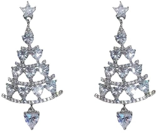 BSLVWG Weihnachtsdekoration, Damen-Weihnachtsohrringe, Weihnachtsbaum/Schneemann/Schneeflocken-Ornamente, Schmuck, Geschenke für Frauen, Feiertagsfeier (08)