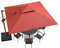 PURPLE LEAF Parasol Déporté Inclinable 3,3 x 3,3 m, Grain de Bois en Aluminium Parasol De Jardin Extérieur Toit à Double Rotatif 360°, Parasol Terrasse Extérieur XXL, Rouge cardinal