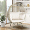GIANTEX Rattan Loungesessel Outdoor, Papasansessel Korbsessel in Eiform, Gartenliege mit Kissen, Rattansofa Rattan Sessel Metallrahmen bis 205 kg belastbar, Korbstuhl Rattanstuhl Gartensessel