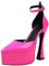 StyliShoes Decolleté da donna in pizzo D'Orsay con cinturino alla caviglia e tacchi super alti, fucsia, 34 EU