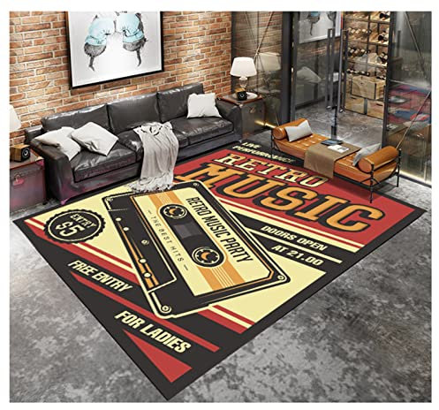 SBAMET Startseite Dekoration Motorrad Bereich Teppiche,Vintage Motorsport Stil Thema Neuheit Garage Vorleger,Flanell Wohnzimmer Sofa Boden Matte(Color:G,Size:120 * 160CM)