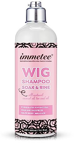 immetee 2 in 1 Shampoo und Conditioner für Perücke, Spülung Perückenshampoo für menschliches und synthetisches Haar, verlängert die Lebensdauer der Perücke. 300 ml/10,1 fl (für natürliche Perücken)