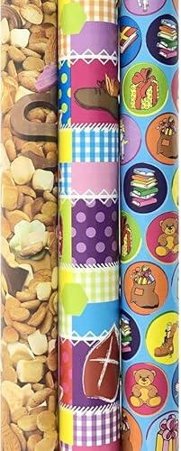Sortiment Sinterglaspapier Geschenkpapier Geschenkpapier XXL - 3 Meter x 100 cm - 3 Rollen