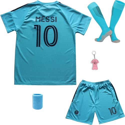 DMDMK Miami #10 2023/2024 Heim Trikot Shorts und Socken Kinder und Jugend Größe (Grün, 28 (11-12 Jahre))