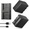 Soonpho 2-Pack Akku NP-F970 Ersatzakku 2 Stück Battery und Dual USB-C Ladegerät für Sony NP-F970 F960 F950 F770 F750 F570 F550 Kompatibel Godox VILTROX Neewer Camcorder/Monitor/Kamera