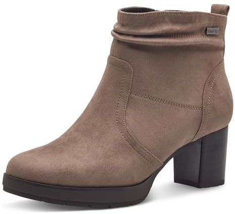 Jana Damen Stiefeletten mit Absatz Wasserabweisend Vegan, Grau (Hellbraun), 39 EU
