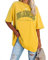 Ebifin Oversize T Shirt Damen Vintage Kurzärmeliges Rundhals Los Angeles Oberteile Tops Casual Lockere Basic Sommer Tee Shirts Bluse.Gelb.S