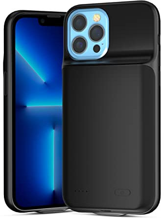 Wavypo Battery Case for iPhone 13 Pro Max, 8200mAh Portable Charging Case Rechargeable Battery Pack Slim Charger Case Compatible with iPhone 13 Pro Max (6.7 inch)-Black