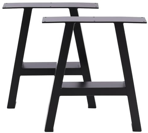 FUKEA 2 Stück Tischbeine Metall A Form Tischfüße Schwarz Tischgestell DIY Möbelfüße für Schreibtisch Couchtisch Esstisch B70 x H72 cm