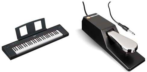 Yamaha NP-15 Piaggero - Teclado digital ligero y portátil, con 61 teclas sensibles a la pulsación & M-Audio SP-2: pedal de sustain universal con acción estilo piano, el accesorio ideal para teclados