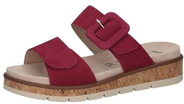 CAPRICE Damen Pantoletten aus Leder mit Schließe, Lila (Fuchsia Suede), 40 EU