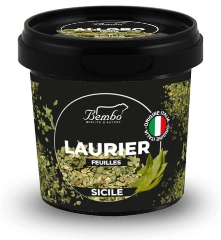 Laurier Sicilien 200 g – Feuilles de Laurier Italien coupées et séchées au soleil de Sicile – Parfait pour viandes, poissons, sauces, soupes et plats principaux.