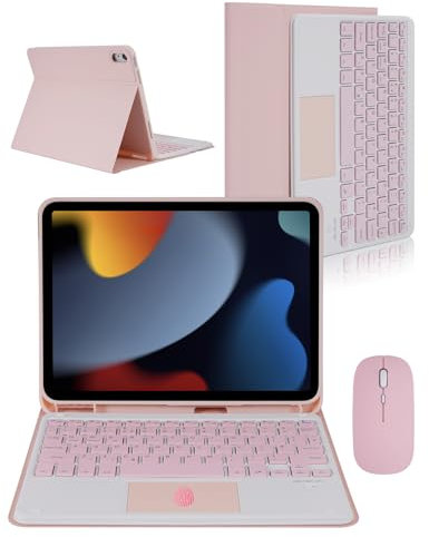 Nsyee 10.2 & 10.5 inch Keyboard Case with Touchpad and Mouse, Bluetooth Keyboard and Wireless Mouse for 10.2 Inch 9th 2021/8th 2020/7th Generation 2019, iPad Air 3 2019, 10.5 Inch iPad Pro 2017