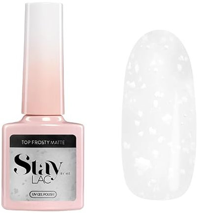 STAYLAC UV Nagellack - Top Coat Gel UV - Frosty Matte Top Matt/Weiß 5 ml - STAYLAC Überlack Für Nägel - UV Lack - Gel Nägel - Nageldesign