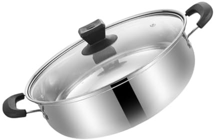 SUPVOX Olla De Acero Inoxidable Olla De Inducción Doble Asa Para Estofado