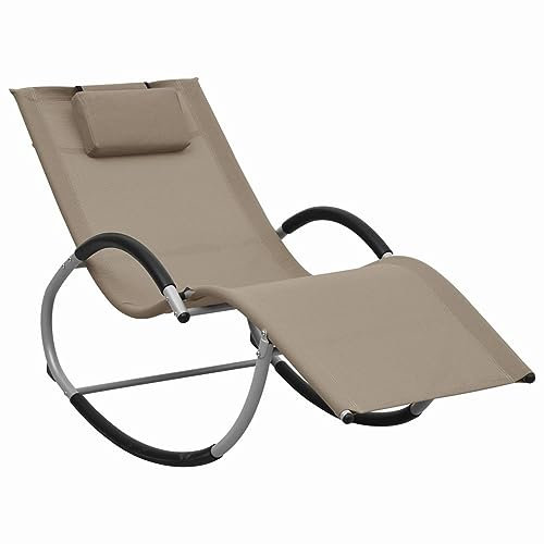 Xichuzi Sonnenliege mit Auflage Taupe Textilene, Gartenliege, Liegestuhl, Sonnenstuhl, Sonneninsel Outdoor, Liegen, Gartenmöbel, Bäderliege, Relaxliege - 47790