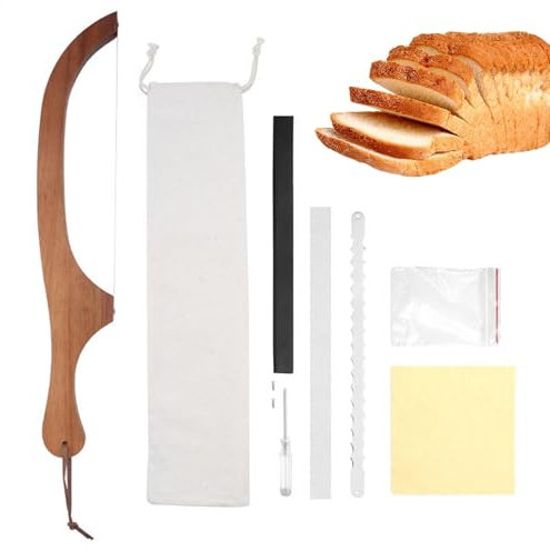 Ynnhik Bread Bow Cutter, Sourdough Bread Slicer, Stainless Steel Sandwich Toast Saw, Serrated Removable Dough Cutting Tool for Bread, Cake