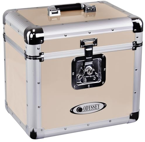 Odyssey Vintage Series Beige 12 Vinyl Records or LP Case, Holds 70 PCS