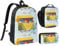 HAHAFU Cute Crayons Box 17 Inch School Backpack Set with Pencil Case and Lunch Bag,Matching Print Design,Durable Polyester School Bag for Kids Teens Boys Girls