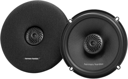 Harman Kardon FIT6 6.5 in / 16.5 cm Koaxial Auto Lautsprecher System Set | 45 W RMS / 360 W Max, 92 dB, 4 Ohm, 58 Hz-40 kHz - Vollwertiges 2-Wege-Ersatzsystem mit Gitter, Premium PKW Audio Set