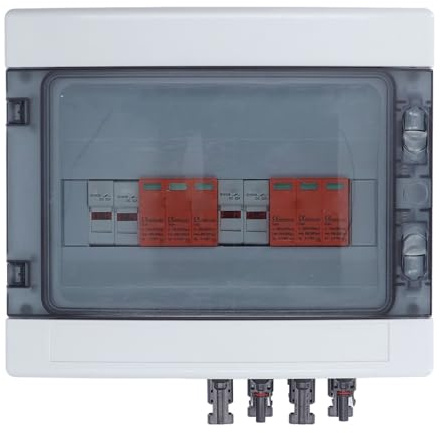 Denash PV Combiner Box mit Sicherem Schutz für Sonnenkollektoren und Wechselrichter, Wasserdicht (DC500V)