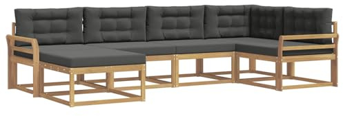 vidaXL Outdoor-Sofagarnitur 5 pcs Weiß und Anthrazit Polyester, Patio-Sofa, Moderne Outdoor-Sitzgruppe, langlebige Gartenmöbel, wetterfest für die Lounge im Garten