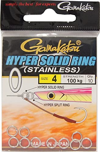 Gamakatsu Hyper Solid Ring Stainless Nickel Ringe, Größe:4