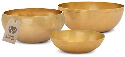 MASSAGE-EXPERT Ensemble de bols chantants tibétains pour débutants [3 x bols], de Mini Ø 13,5 cm - tonalité haute à Grand Ø 21,5 cm - tonalité basse pour massage sonore, relaxation et yoga