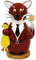 Unbekannt Sigro Fox Raucher Figur Weihrauch Brenner, 13 x 6 x 6 cm, Holz, braun, 6 X 6 X 13 cm