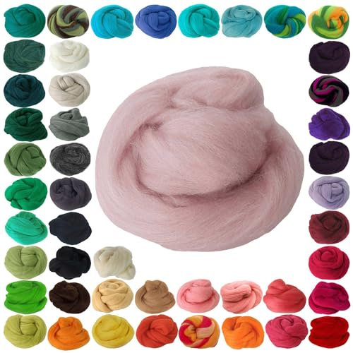 25g Filzwolle Märchenwolle Nassfilzen Trockenfilzen, unterschiedliche Farben, Farbe:rosa