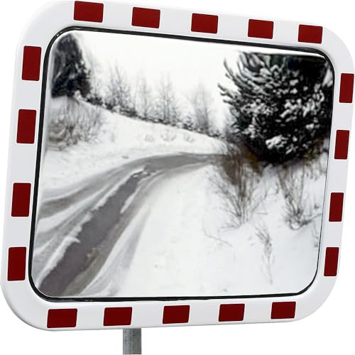 kaiserkraft | Verkehrsspiegel Edelstahl | mit eisfreier Oberfläche | Spiegelmaße BxH 600 x 400 mm