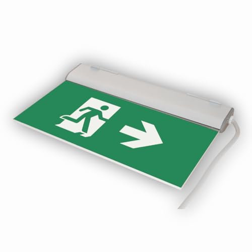 LED Fluchtwegleuchte | Notbeleuchtung mit 3h Notstrom | TEST-Funktion | inkl. 4 Piktogrammen & Richtungspfeilen | IP40