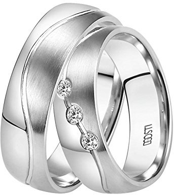 DOOSTI Partnerringe/Trauringe HIGHLIGHT Chirurgischer Edelstahl - inkl. Gratis Gravur