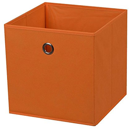 3 Stück Faltbox Orange 28 x 28 x 28 cm Aufbewahrungsbox faltbar