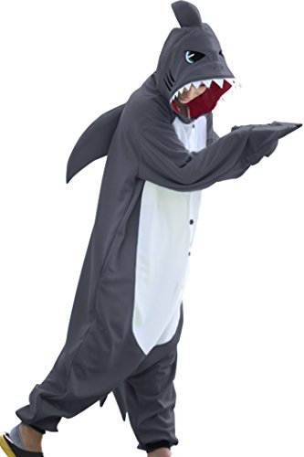 wotogold Pigiama di Squalo Animale Costumi Cosplay per Adulti Unisex Gray M