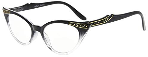 Eyekepper Cateyes Damen Lesebrille (Schwarz-Transparent, 2.00)
