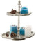 Loberon Etagere Barberie, 2-stöckig, mit Tragering & leicht gewelltem Rand, klassisches Design, Dekoration, Tischdeko, Wohn-Accessoire, Aluminium, Silber