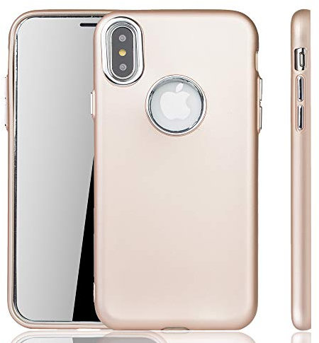 König Design Apple iPhone X/XS Case - Étui de téléphone pour Apple iPhone X/XS - Pochette Portable en Or